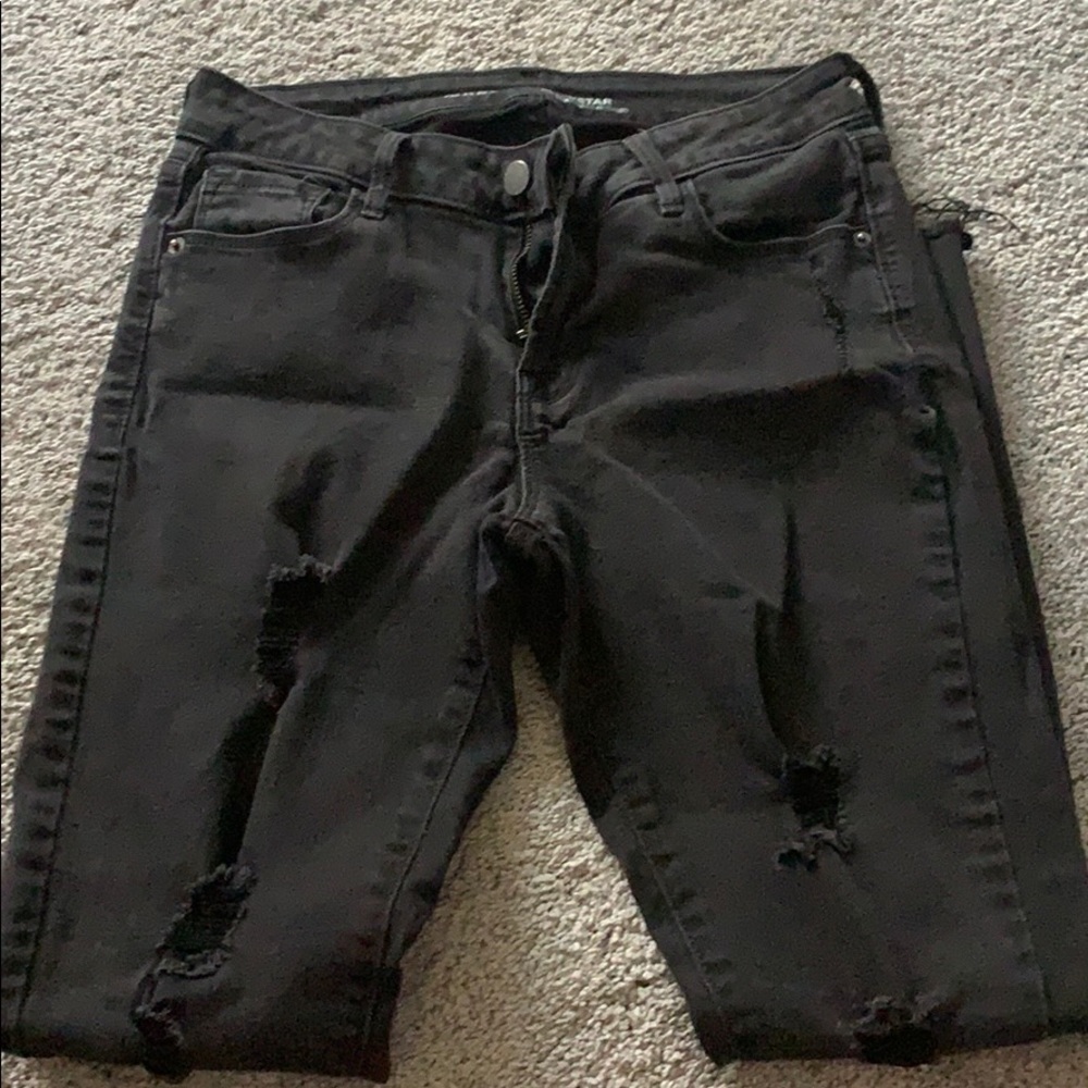 old navy rockstar black jeans